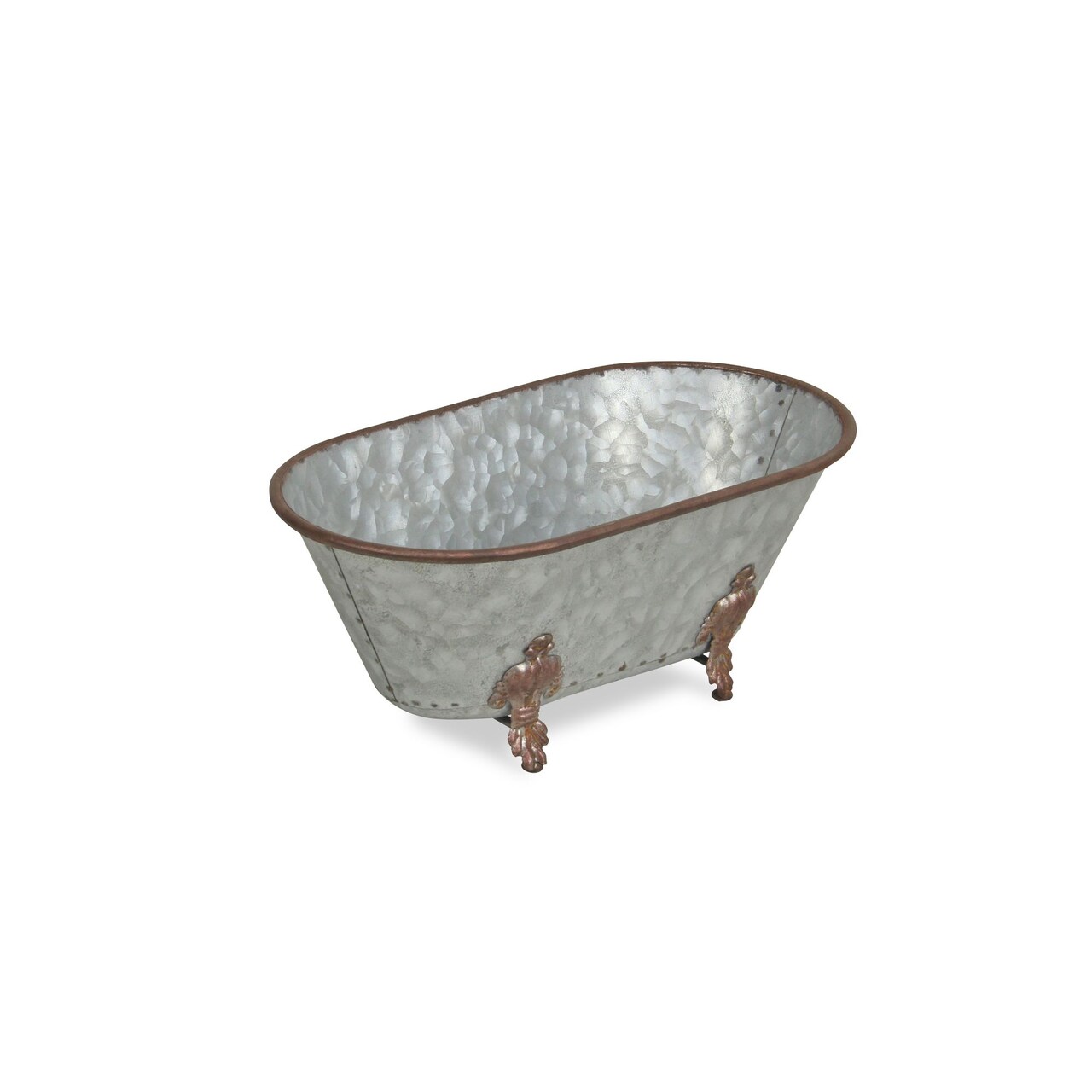 Contemporary Home Living Galvanized Claw Foot Tub Decoration - 12"